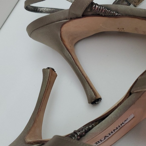 VTG Manolo Blahnik Crystal Satin Slingbacks in box- Carolyne 90s Mary Jane Esque - Picture 17 of 17